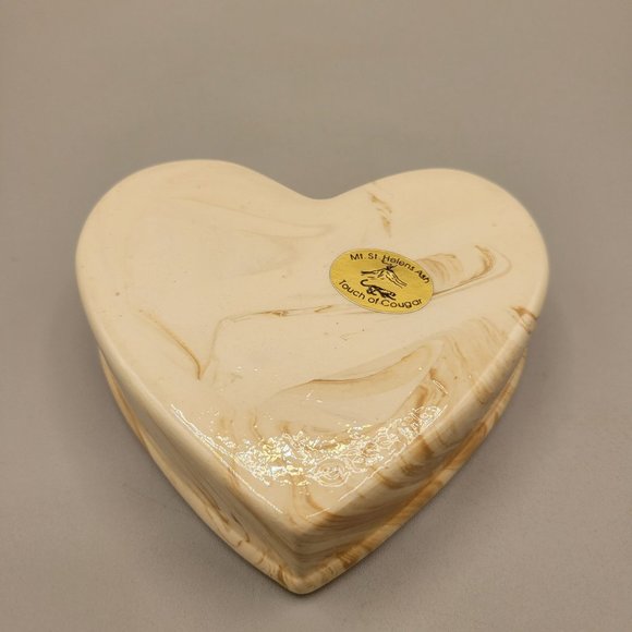 Mt Saint Helens Ashware Potpourri Heart Shaped Dish Volcanic Ash Ceramic - Picture 9 of 10